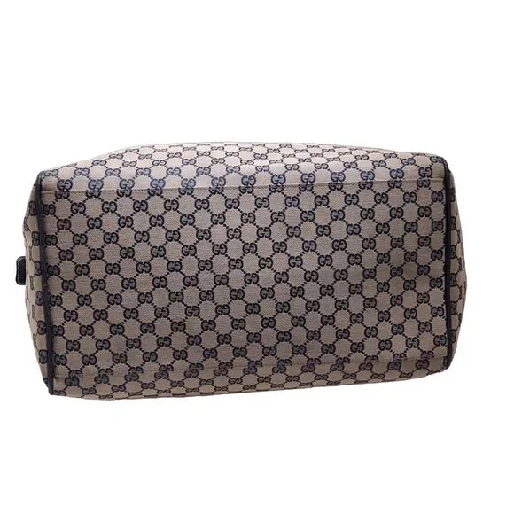 GUCCI GG Beige Dark Navy Multi Jacquard Leather - Boston Bag 512-071925 - Picture 4 of 9